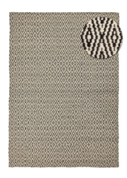 Wollteppich 'Monastir' 200 x 290 cm – Schwarz/Weiß
