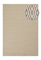 Wollteppich 'Monastir' 200 x 290 cm – Grau/Weiß