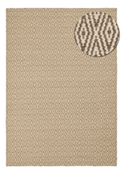 Wollteppich 'Monastir' 200 x 290 cm – Braun/Weiß