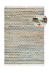 Flickenteppich 'Lindby', 140 x 200 cm – Mehrfarbig/Gelb