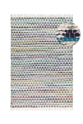 Flickenteppich 'Lindby', 80 x 250 cm – Mehrfarbig/Blau