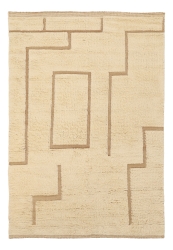 Rya-Teppich 'Kiberg Handgewebte Wolle' 200 x 290 cm – Weiß