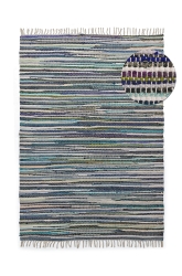 Flickenteppich 'Home' 60 x 120 cm – Mehrfarbig/Blau
