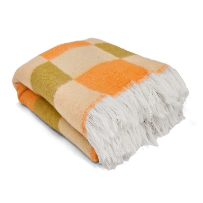 Karostoff 'Audrey Check' 130 x 170 cm – Beige/Gelb/Orange