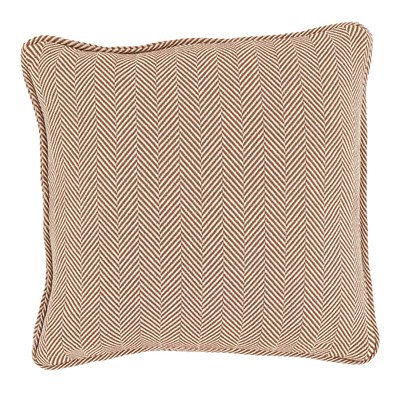 Kissenbezug 'Denisa Fishbone' 45 x 45 cm – Braun/Weiß