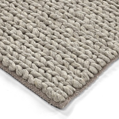 Wollteppich 'Talvia Braided Wool' – Grau