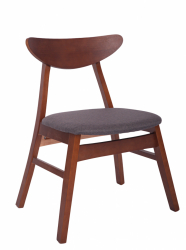 Stuhl 'Asta' - Walnuss/Dunkelgrau