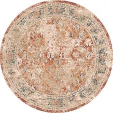 Runder Teppich 'Douz' 160cm - Rot/Mehrfarbig