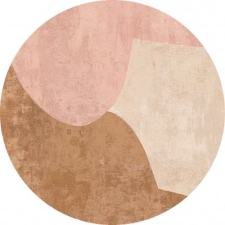 Runder Teppich 'Lazio' 200cm - Beige/Rosa