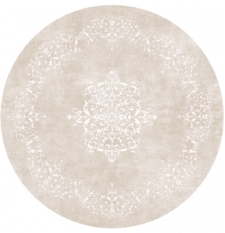 Runder Teppich 'Santi' 120cm - Beige/Weiß