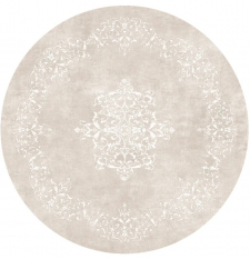 Runder Teppich 'Santi' 120cm - Beige/Weiß