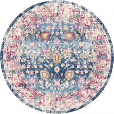 Runder Teppich 'Bouhjar' 160cm – Blau/Rosa/Mehrfarbig
