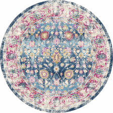 Runder Teppich 'Bouhjar' 250cm – Blau/Rosa/Mehrfarbig