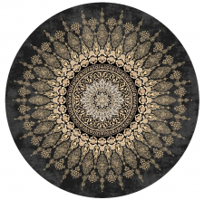 Runder Teppich 'Sandrigo' 120cm – Schwarz/Gold