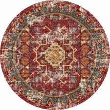 Runder Teppich 'Idri' 120cm – Rot/Mehrfarbig