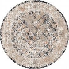 Runder Teppich 'Douz' 240cm - Schwarz/Mehrfarbig