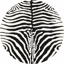 Runder Teppich 'Zebra' 200cm - Schwarz/Weiß