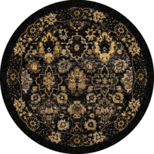 Runder Teppich 'Fernana' 240cm – Schwarz/Gold
