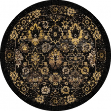 Runder Teppich 'Fernana' 240cm – Schwarz/Gold