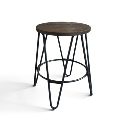 Hocker 'Rustik' 45cm - Holz/Stahl