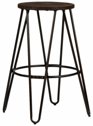 Hocker 'Rustik' 65cm - Holz/Stahl