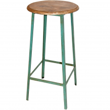 Barhocker 'Wooden Seat' - Türkis