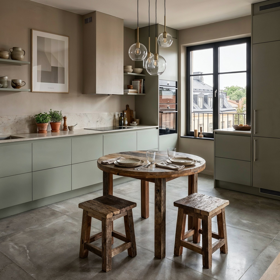 Esstisch 'Birka', rund, 105 x 105 cm – Vintage