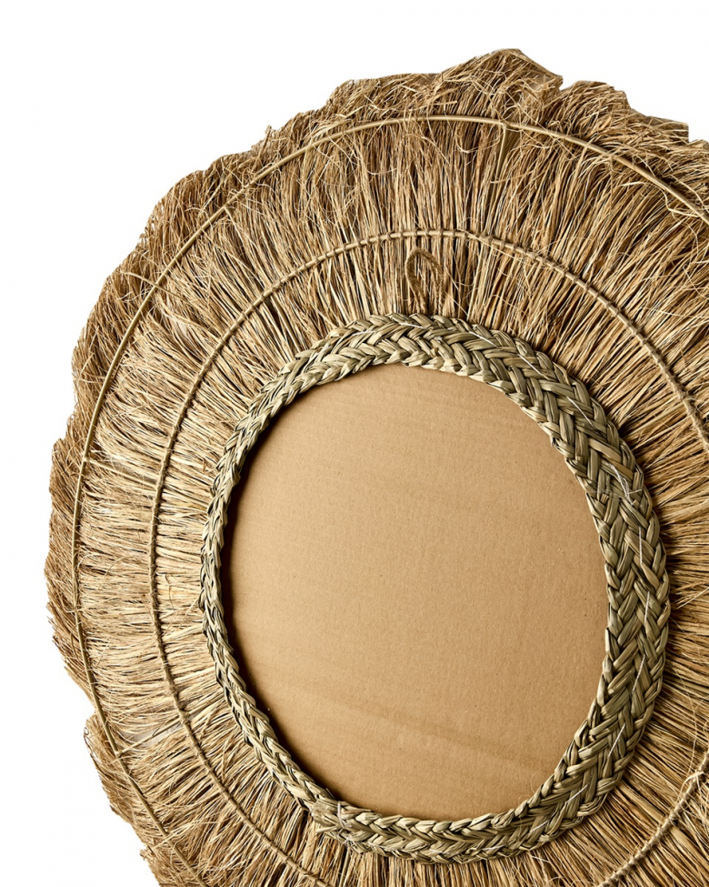 Spegel 'Stina' rund 70cm - Natur