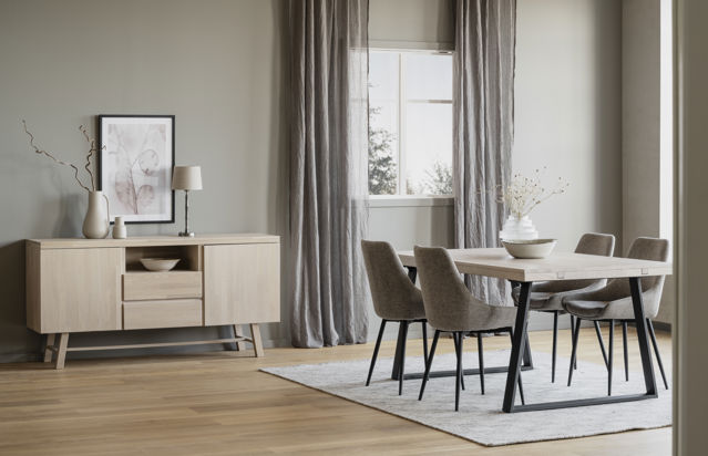 Sideboard 'Brooklyn' 160x45cm - Weiß pigmentiert