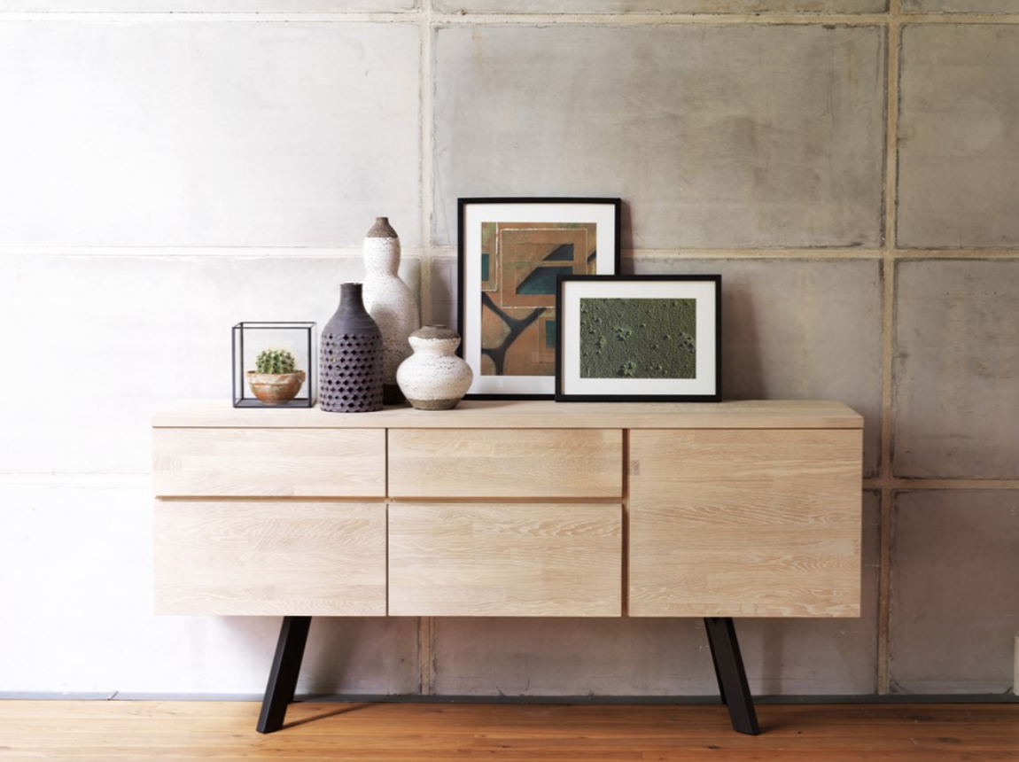 Sideboard 'Peace' - Eiche Weiß pigmentiert