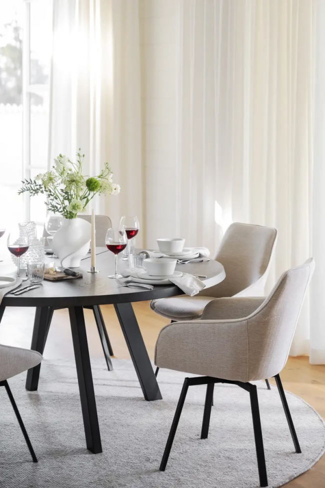 Sessel 'Alison' - Hellbeige/Schwarz