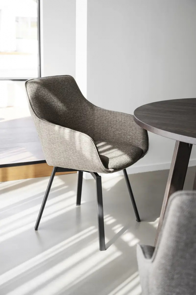 Sessel 'Alison' - Dunkelbeige/Schwarz