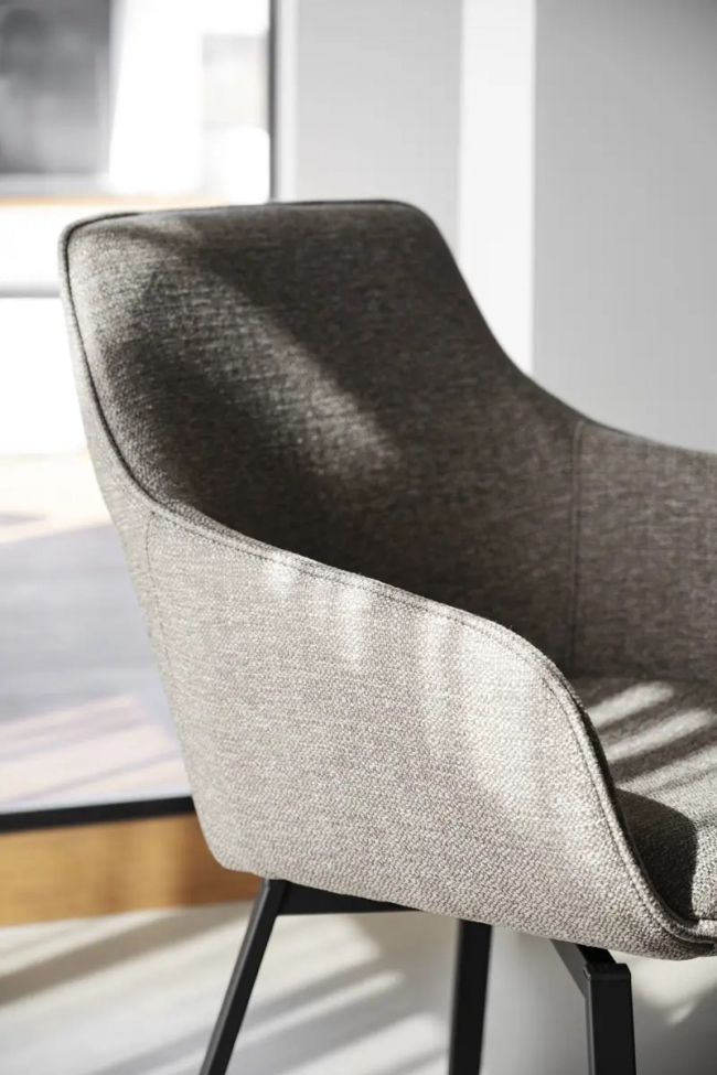 Sessel 'Alison' - Dunkelbeige/Schwarz