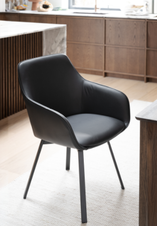 Sessel 'Alison' Leder - Schwarz