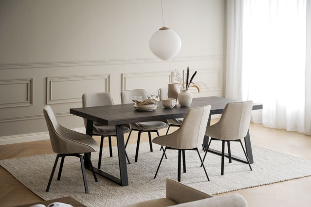 Esstisch 'Brooklyn' 220x95cm - Dunkelbraun/U-Fufl