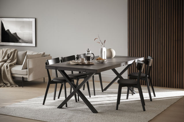 Esstisch 'Brooklyn' 220x95cm - Dunkelbraun/X-Fuﬂ