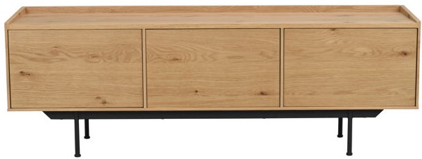 TV-Bank Brewerton - Eiche/Schwarz