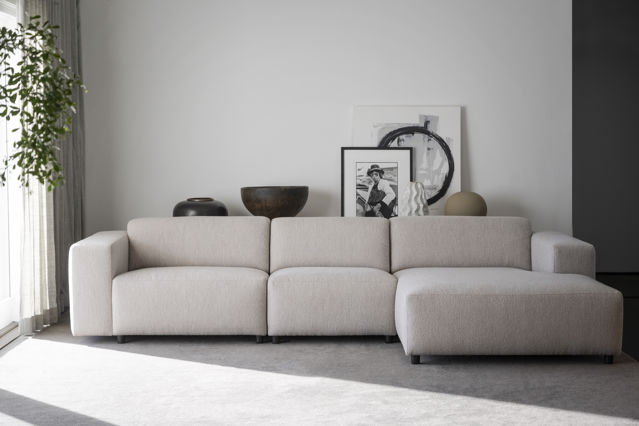 4-Sitzer-Sofa 'Willard' Chaiselongue H - Hellbeige