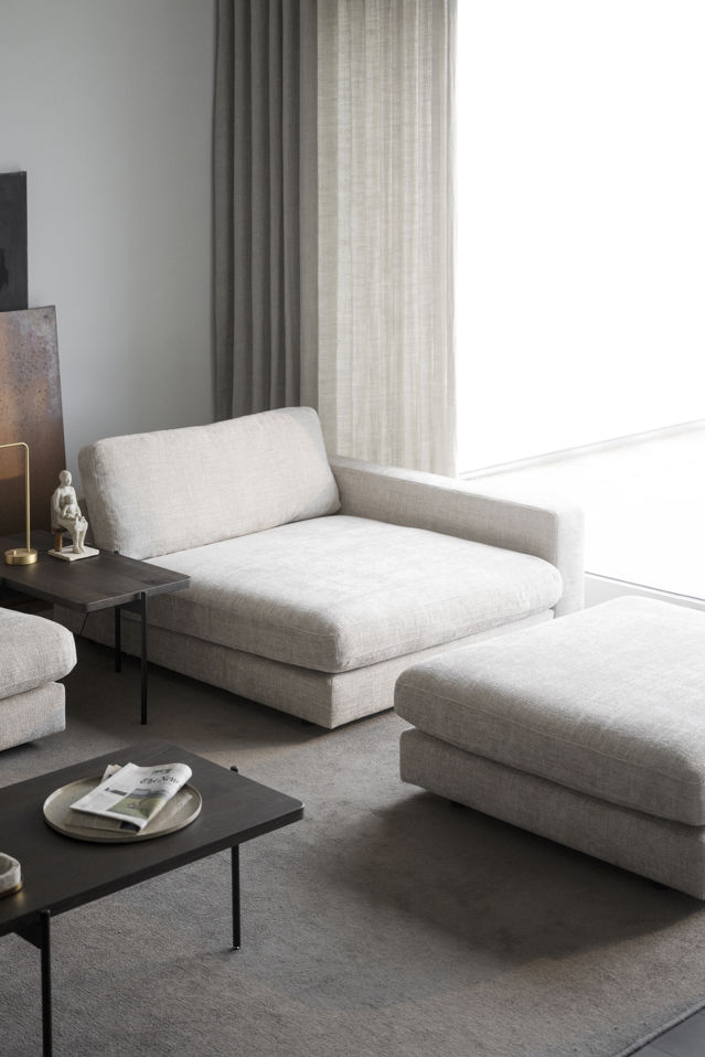 Chaiselongue 'Duncan' H - Hellgrau