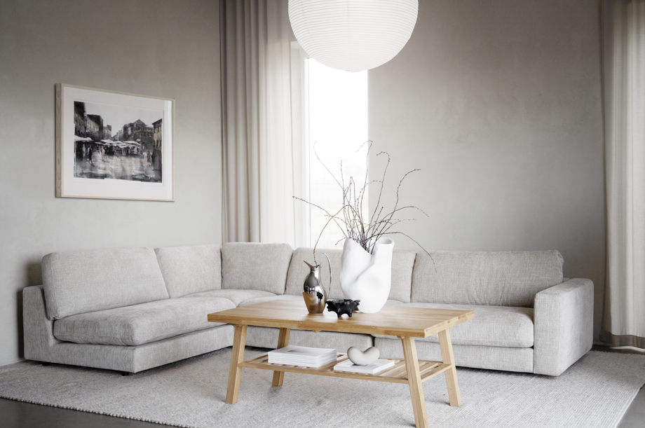 1-Sitzer-Ecksofa 'Duncan' - Hellgrau