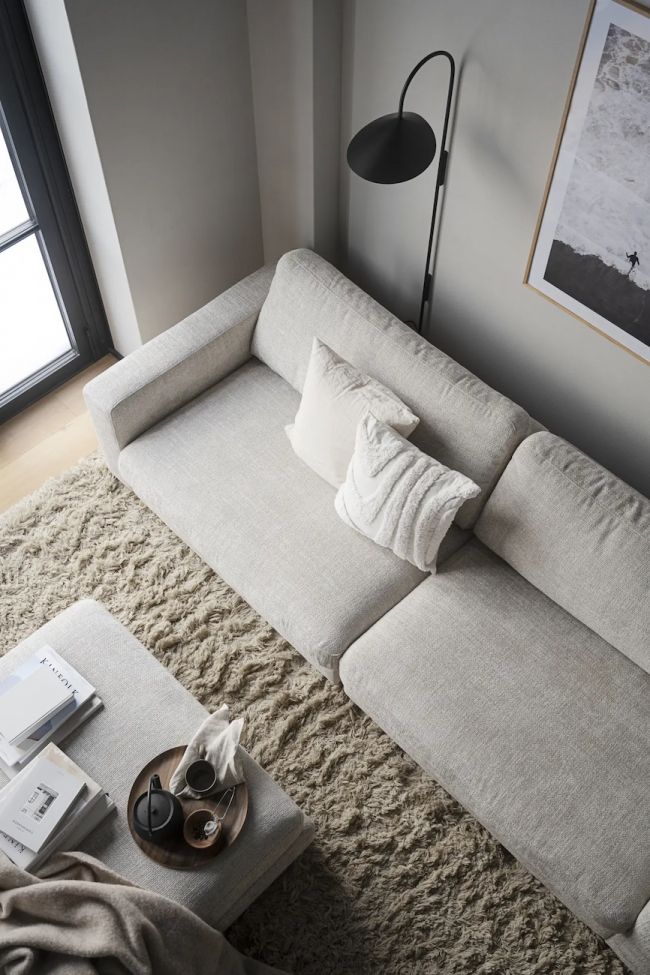 3-Sitzer-Sofa 'Duncan' - Hellgrau