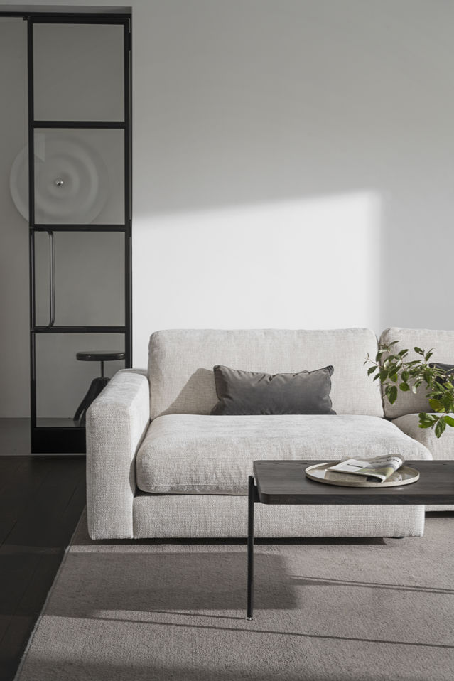 3-Sitzer-Sofa 'Duncan' Chaiselongue V - Hellgrau