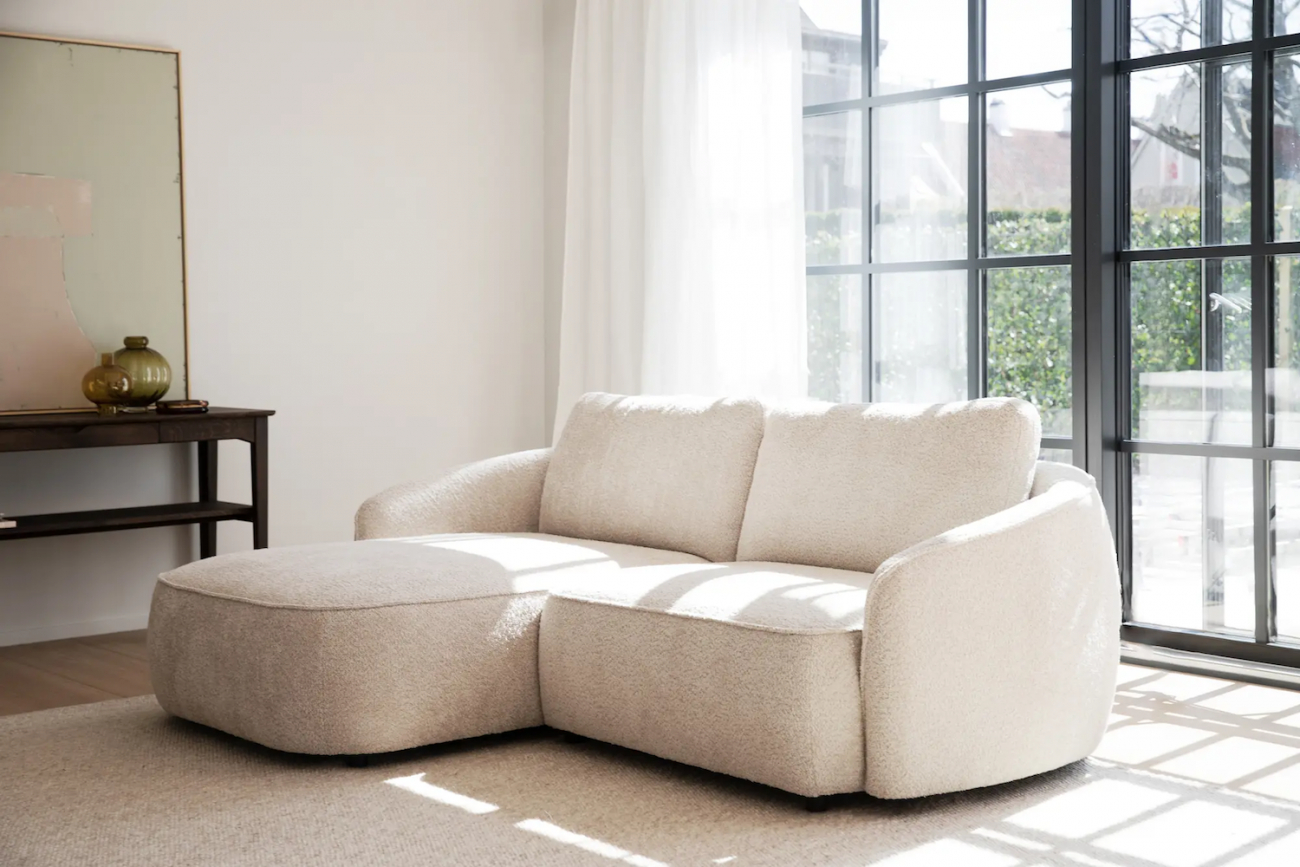 3-Sitzer-Sofa 'Norris' Chaiselongue links - Hellbeige