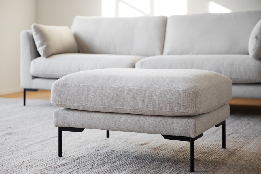 Fußhocker 'Corwin' - Hellbeige