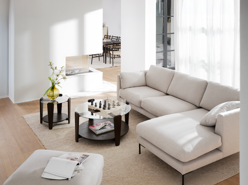 Fußhocker 'Corwin' - Hellbeige