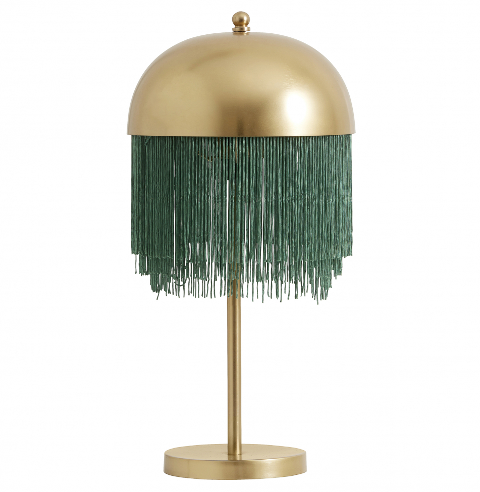 Tischlampe 'Fringes' - Gold / Grün