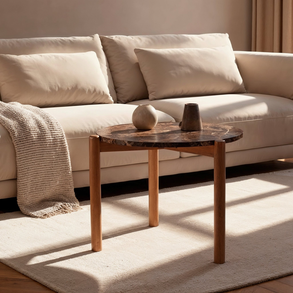 Couchtisch 'Marble' S - Braun