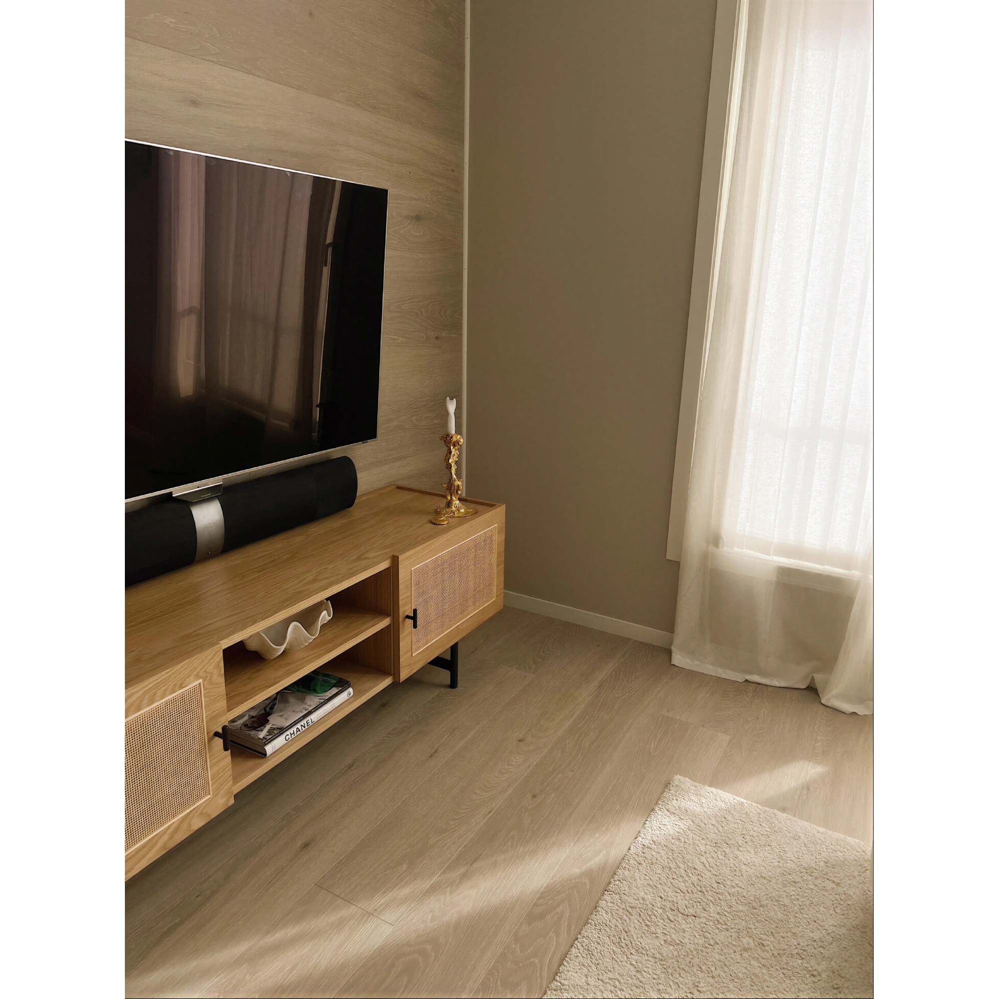 TV-Bank 'Stil' - Natur/Schwarz