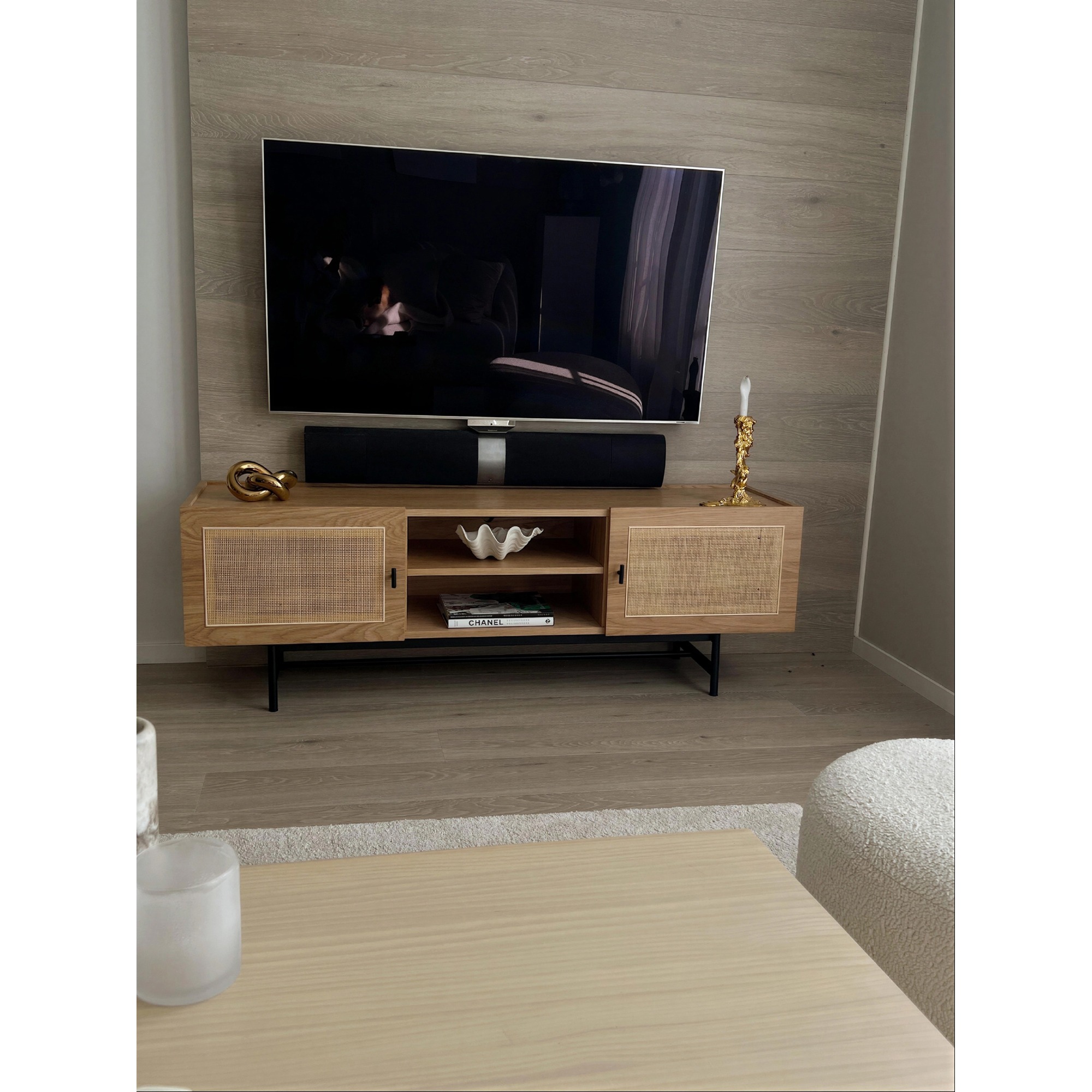 TV-Bank 'Stil' - Natur/Schwarz