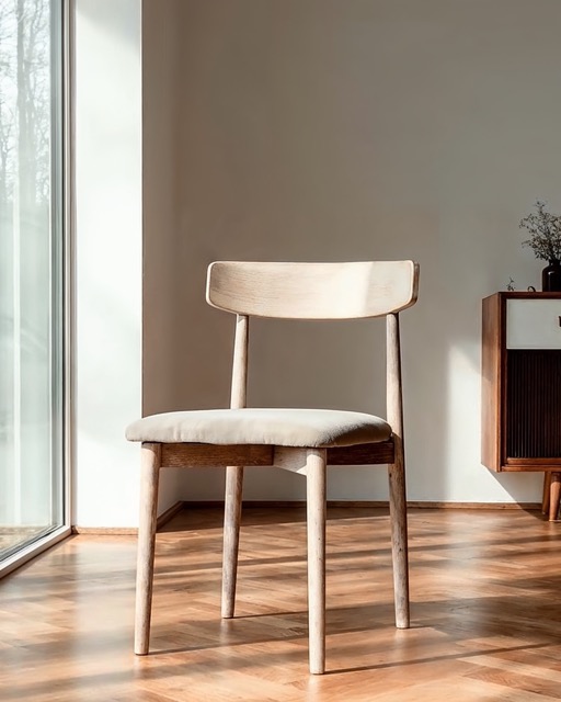 Stuhl 'Ystad' - Weiss eiche/Beige